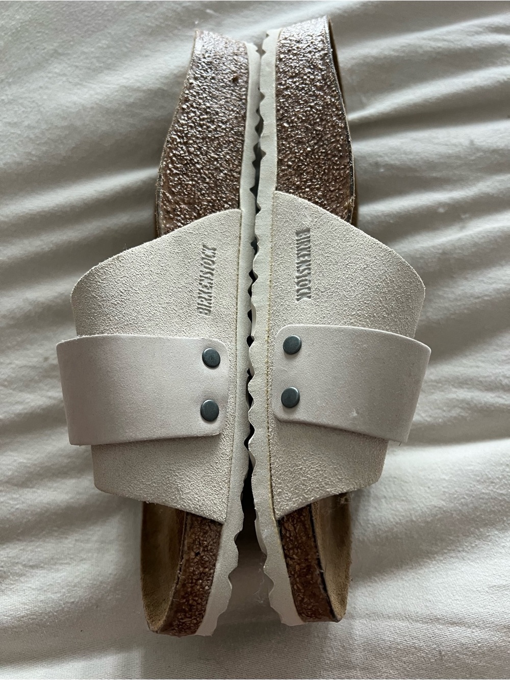 Birkenstock Oita Nubuck Women's Sandals Size 40 Antique White RT $125 - Picture 2 of 6